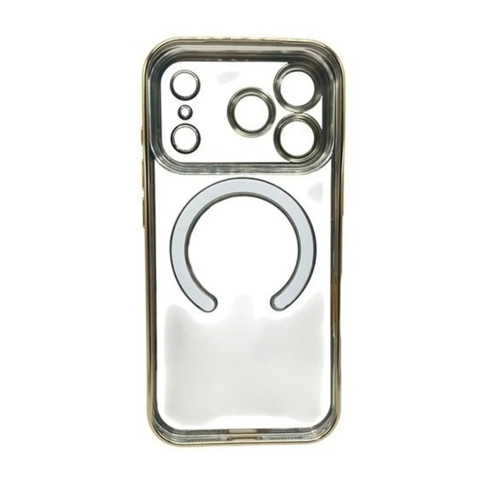 iPhone 17 Pro Clear Protective Case Gold Metallic‎ Trim NEW